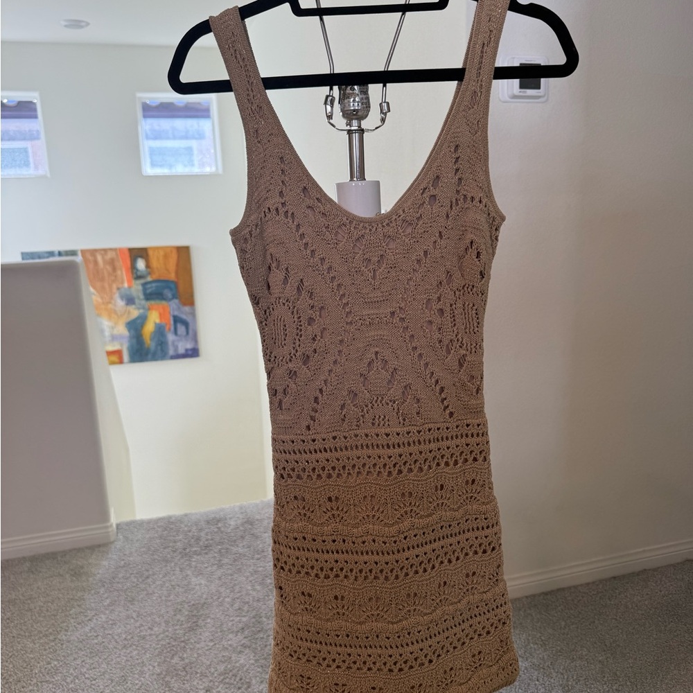 Alexis Tan/Gold Mini Dress ( Never Worn! )